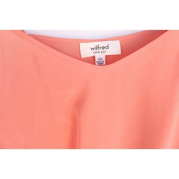 Wilfred Aritzia Women's Size XXS Orange Chimere Camisole Silk Lace Trim Tank Top - Picture 2 of 6